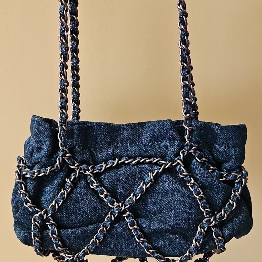 Urban Revivo Denim Blue Chain Bag